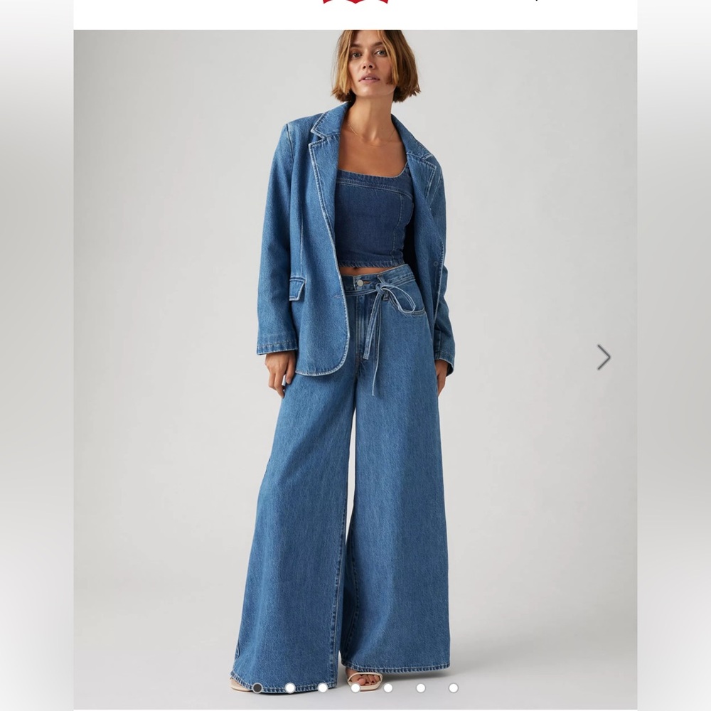 Levi's Blue Flare Wide Leg Jeans